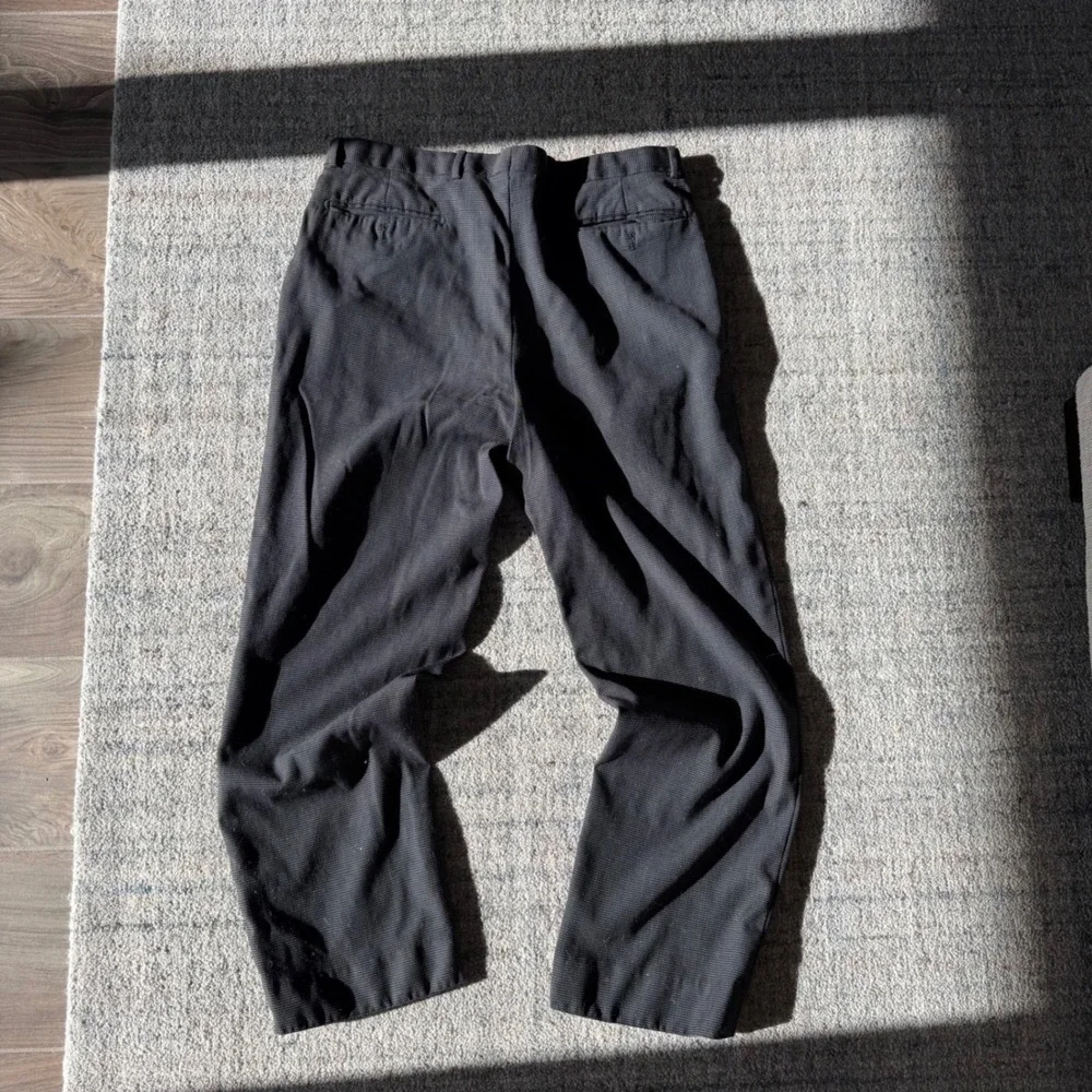 Zanella Bennett Mens Pleated Dress Pants Black Micro‎ Pattern Made in Italy